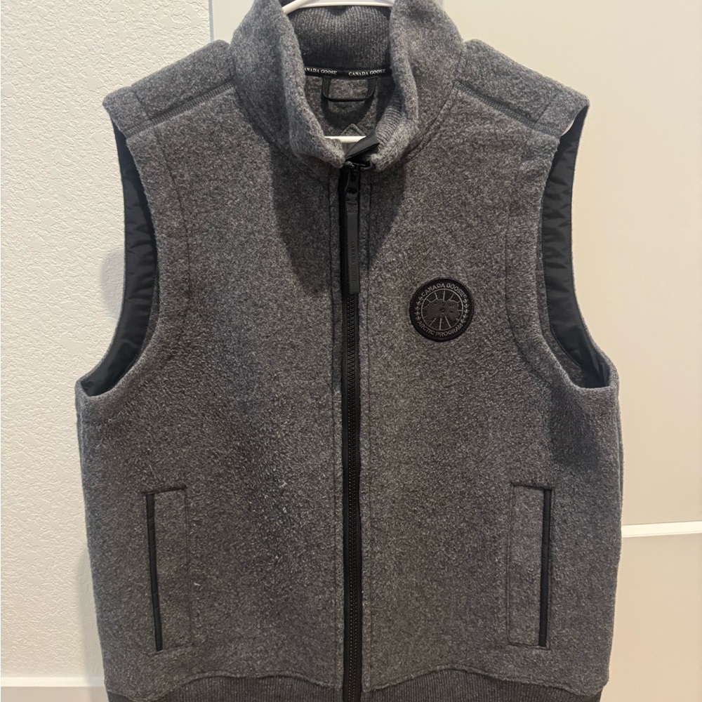 Canada Goose Gray Vest with Logo Emblem